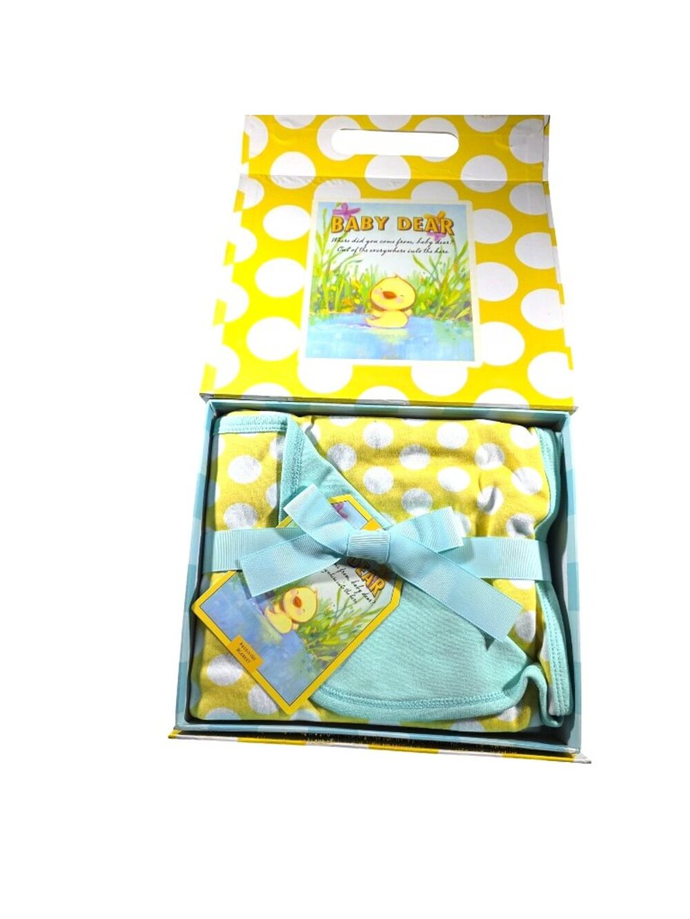 Receiving Blanket Baby Dear Yellow Cotton Hypoallergenic Gift Box
